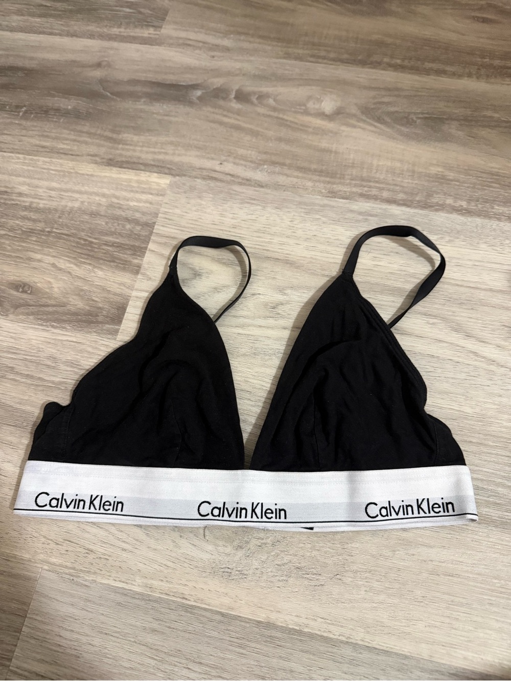 Calvin Klein Black Bralette with White Logo Band